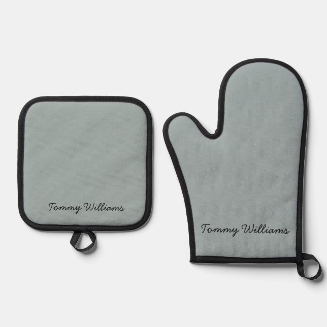 Set De Manoplas Minimalista Dusty Blue Profesional Simple (Anverso)