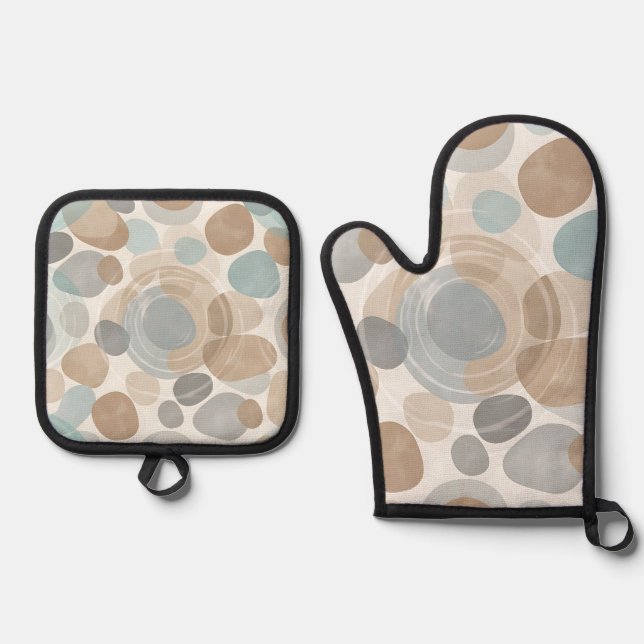 Set De Manoplas Mínimo gris azul beige suave superpuesto (Anverso)