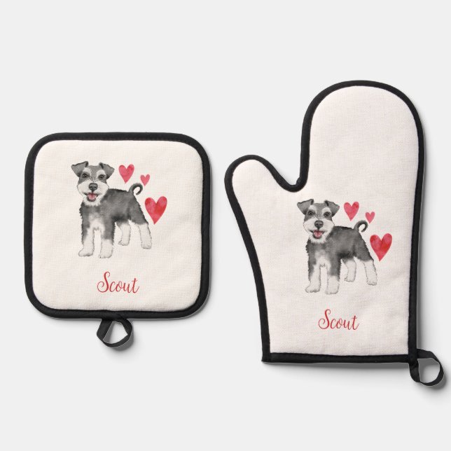 Set De Manoplas MiniSchnauzer Mini Schnauzer (Anverso)