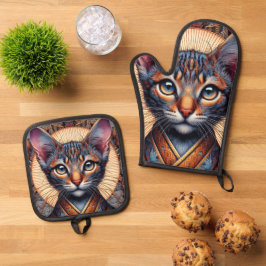 Set De Manoplas Mítico felino fantástico ornamentado regio