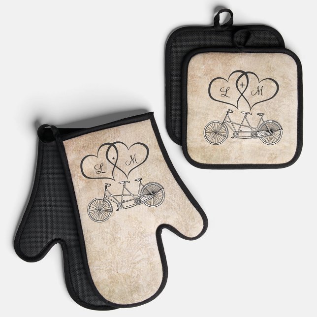 Set De Manoplas Mitt personalizada Boda de bicicleta para dos cora (Subido por el creador)