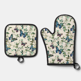 Set De Manoplas Moda Romántica Azul Butterflies Ducha de novia