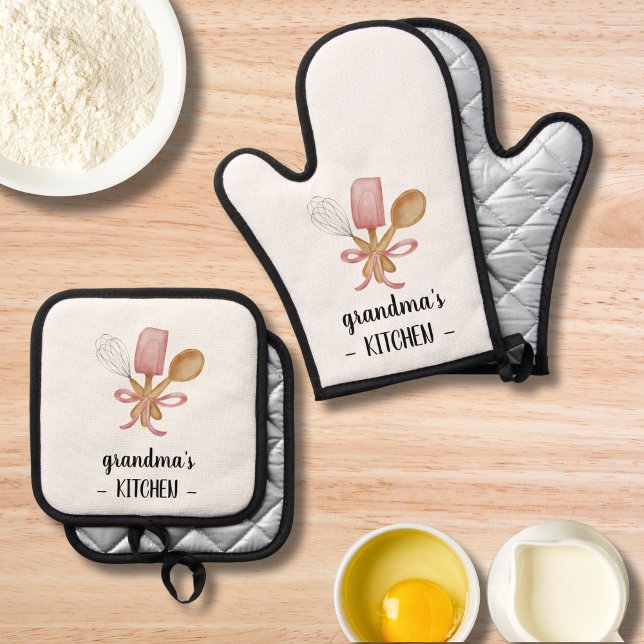 Set De Manoplas Moderna cuchara de Whisk dibujada a mano (Subido por el creador)
