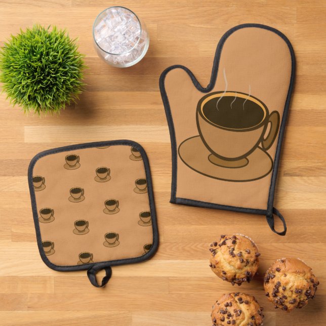 Set De Manoplas Moderno café marrón de mediados de siglo (De arriba hacia abajo)