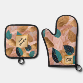 Set De Manoplas Moderno Rubor Pink Gold Boho deja colección