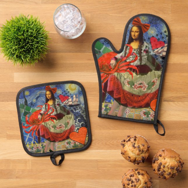 Set De Manoplas Mona Lisa Fun Zodiac Whimsical (De arriba hacia abajo)