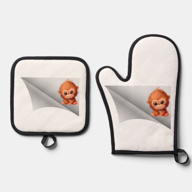 Set De Manoplas mono lindo bajo el parche (Anverso)