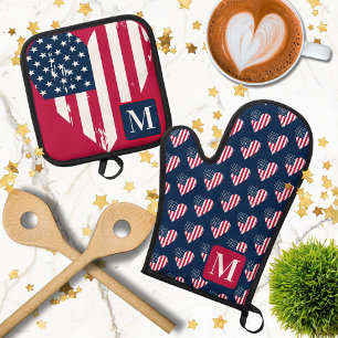 Set De Manoplas Monograma 4 del Día de la Independencia de Julio