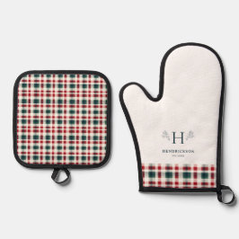 Set De Manoplas Monograma de nombre de familia de casa de campo rú