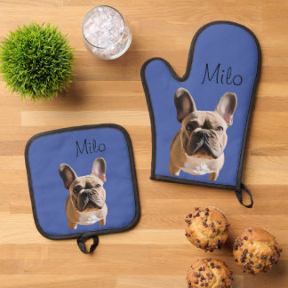 Set De Manoplas Monograma del Personalizado del gato del perro fot