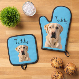 Set De Manoplas Monograma del Personalizado del gato del perro fot