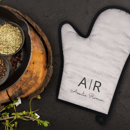 Set De Manoplas Monograma mínimo inicial y nombre Pastel rosa