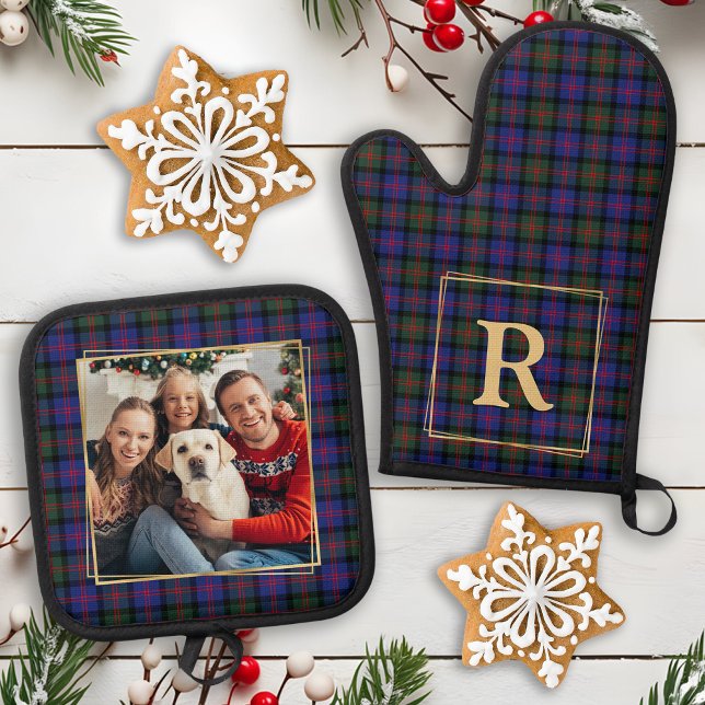 Set De Manoplas Monograma personalizado para Navidades fotográfico (Subido por el creador)