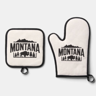 Set De Manoplas Montana bison horno mitt y portacolchón