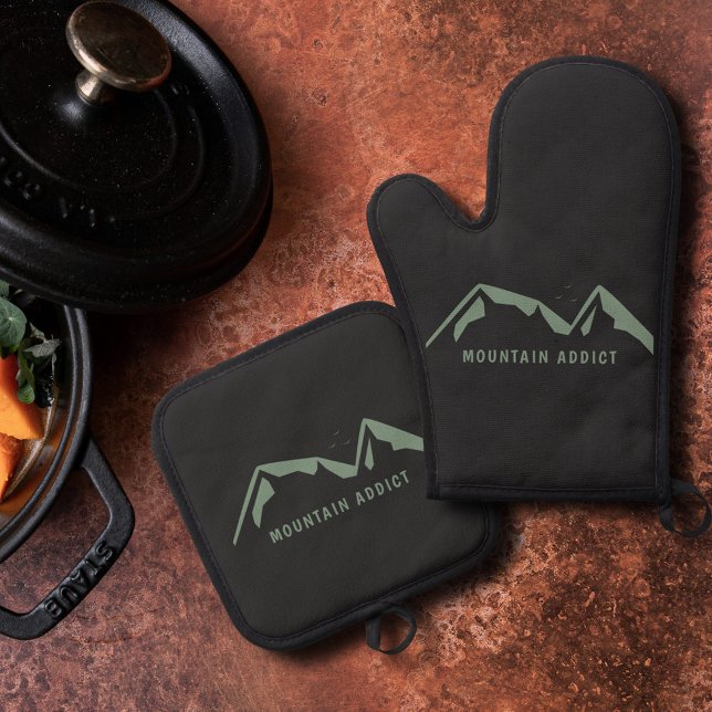 Set De Manoplas Montañas verdes (Green Mountains Oven Mitt & Pot Holder Set)