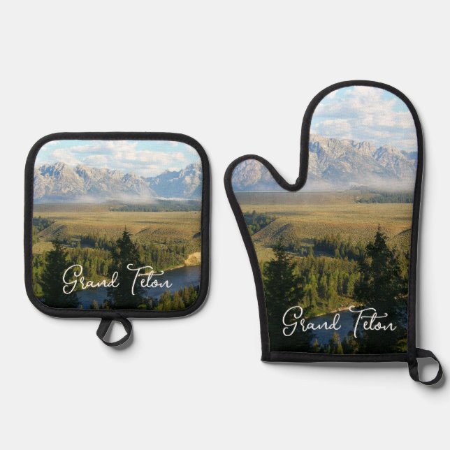Set De Manoplas Montañas y río de Jackson Hole (Anverso)