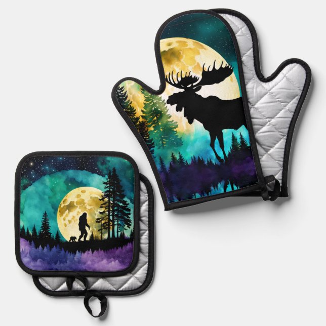 Set De Manoplas Moose en el bosque Luna llena (Anverso/Reverso)