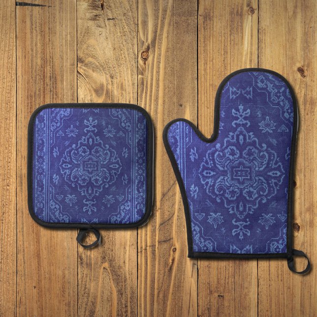Set De Manoplas Moqueta persa en azul (Subido por el creador)