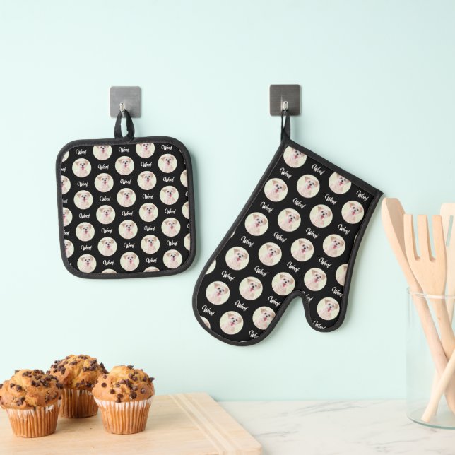 Set De Manoplas Morkie Negro (Insitu (colgante))