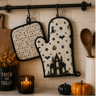 Set De Manoplas Mosaico de baldosas de Bistro Parisino de Hallowee