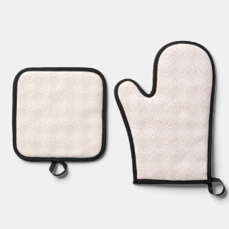 Set De Manoplas Motif parapluie vintage - Corail