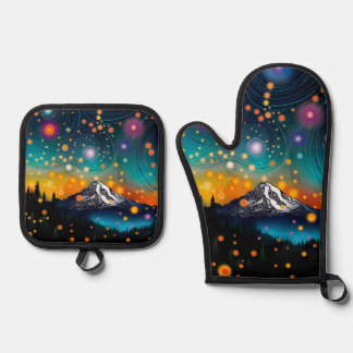 Set De Manoplas Mt. Rainier Starry Sky
