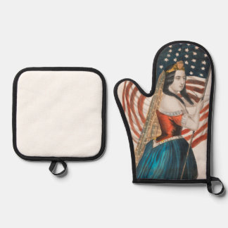 Set De Manoplas Mujer patriota americana | Bandera americana | 250