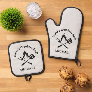 Set De Manoplas mundial padre más grande, parrilla personalizada y