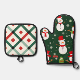 Set De Manoplas Muñeco de nieve de Navidad lindo