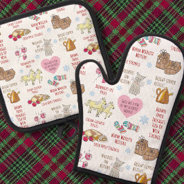 Set De Manoplas My Favorite Things Sound of Music Cute Hand-Drawn 