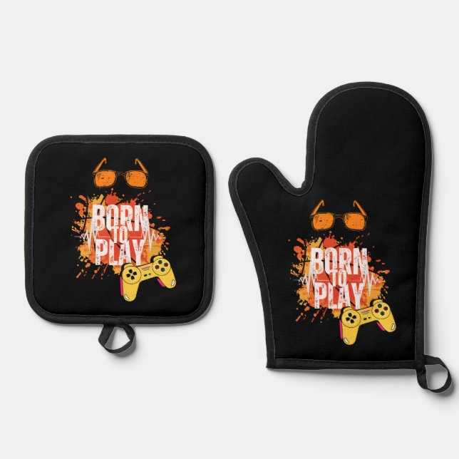 Set De Manoplas nacido para jugar juegos (Anverso)