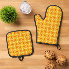 Set De Manoplas Naranja Amarillo No Se Llena De Naranja Quemado