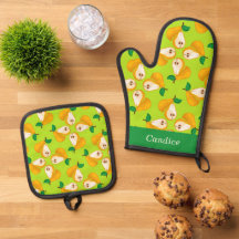 Naranja de nombres personalizados peras en verde