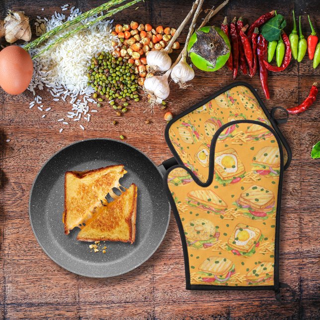 Set De Manoplas Naranja gourmet de sándwiches y patatas fritas (Subido por el creador)