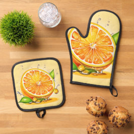Set De Manoplas Naranja Slice Splash