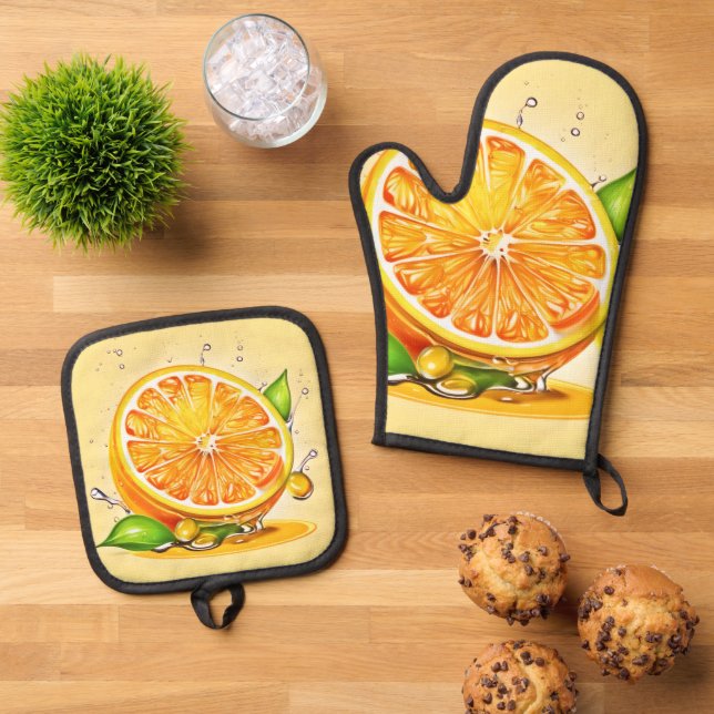 Set De Manoplas Naranja Slice Splash (De arriba hacia abajo)