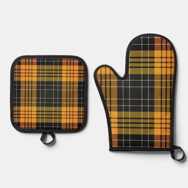 Set De Manoplas Naranja Y Negro Halloween Fall (Anverso)
