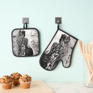 Set De Manoplas Naturaleza acuarela Mujer Oven Mitt & Pot Holder S