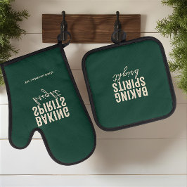 Set De Manoplas Navidad Horneando Espíritus Brillantes