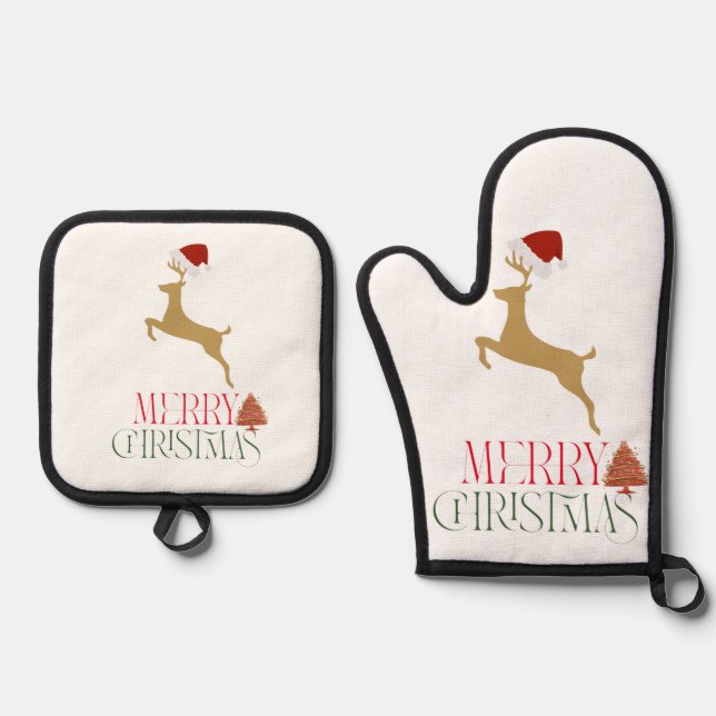 Set De Manoplas Navidad Moderna  (Anverso)