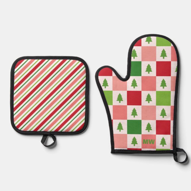 Set De Manoplas Navidad Pastel Mono (Anverso)