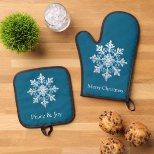Set De Manoplas Navidades azules de luz blanca de teca