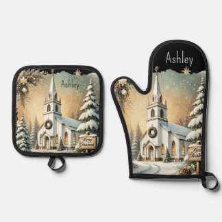 Set De Manoplas Navidades blancos