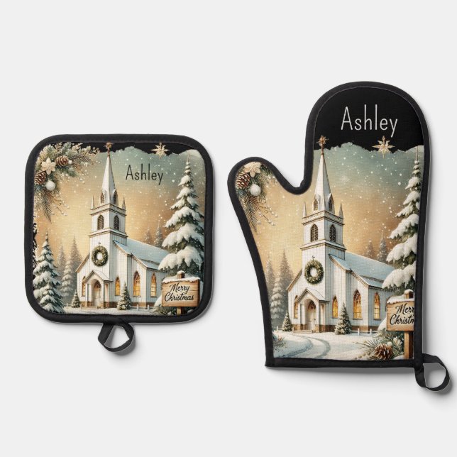 Set De Manoplas Navidades blancos (Anverso)