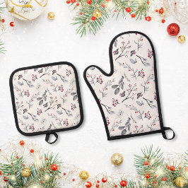 Set De Manoplas Navidades clásicos y elegantes abandonan y bayas