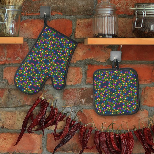 Set De Manoplas Navidades coloridos alumbrado lindo patrón diverti (Subido por el creador)