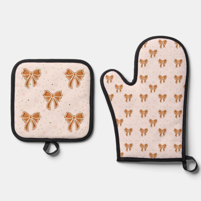 Set De Manoplas Navidades Cookie Bows (Anverso)