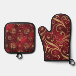 Set De Manoplas Navidades Crimson y Gold