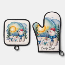 Navidades de la familia Winter Polar Bear