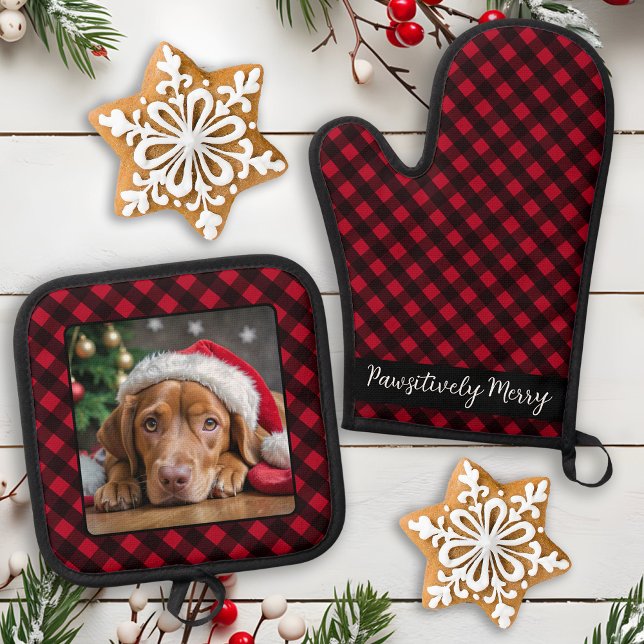 Set De Manoplas Navidades de la foto personalizada de perro rojo c (Subido por el creador)